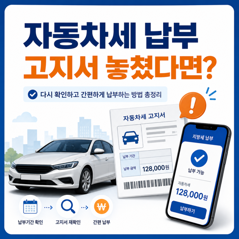 자동차세 납부 고지서 놓쳤다면? 위택스에서 먼저 확인하세요