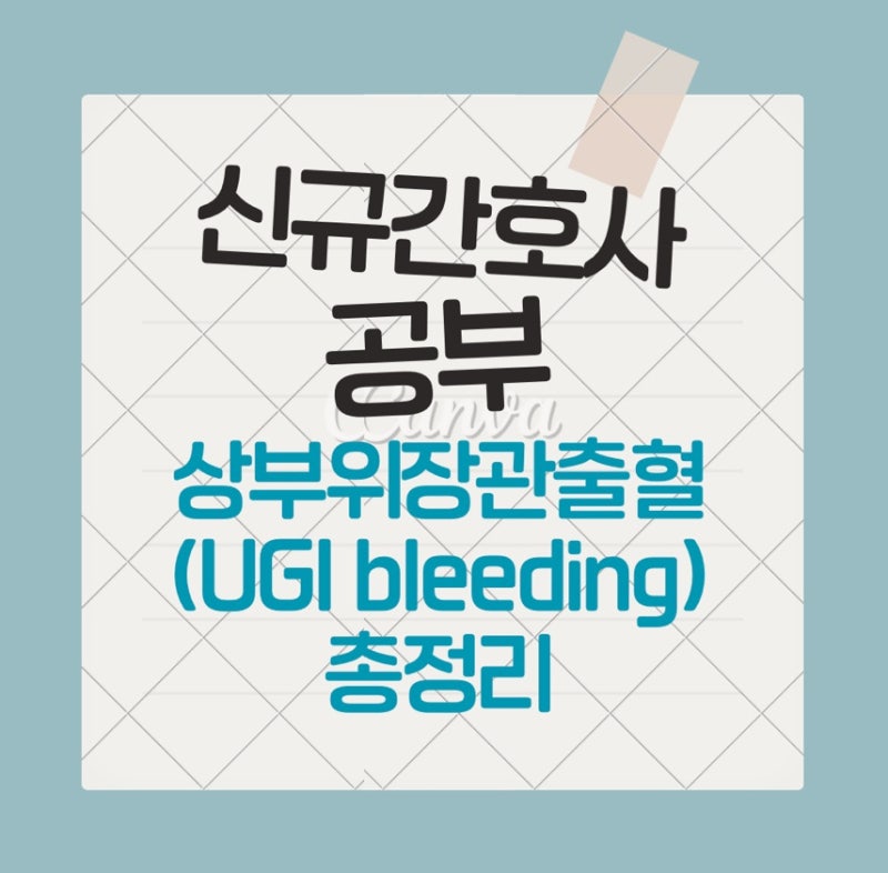 신규간호사 공부 | 상부위장관 출혈 (UGI bleeding) 정리
