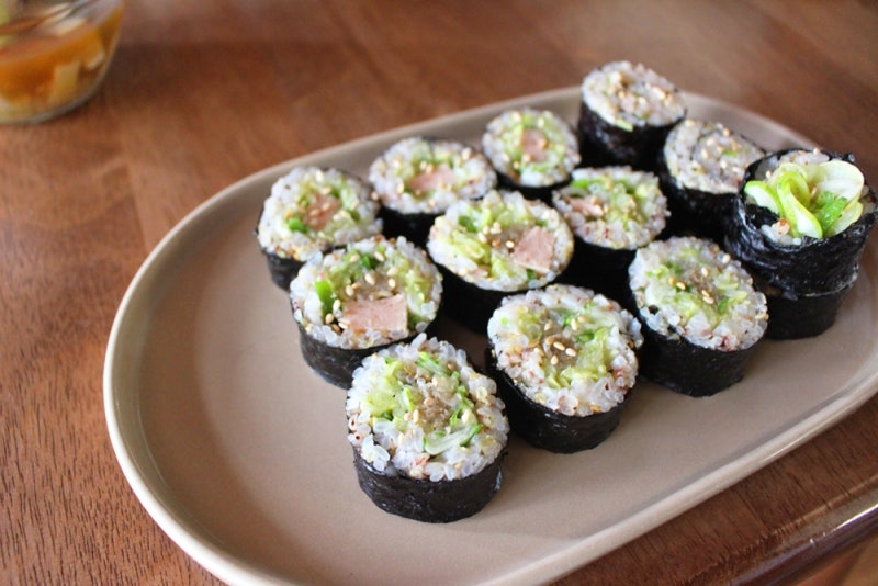 간단한 오이 김밥 만들기 스팸 오이 김밥 레시피