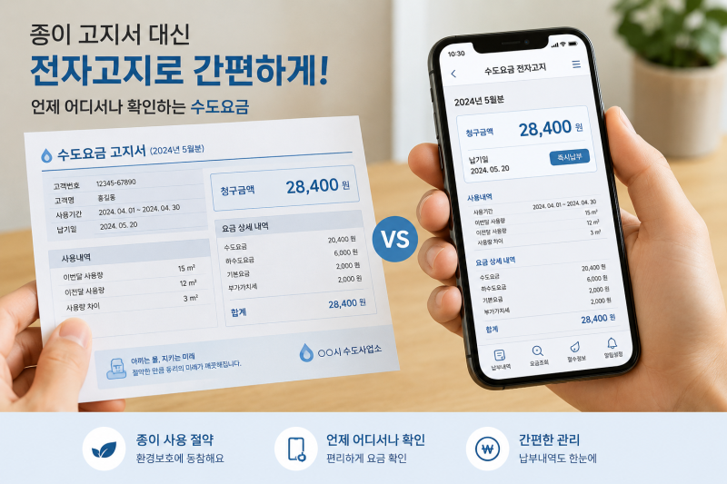 상수도요금 전자고지 서비스 장단점 총정리/뜻부터 신청방법, 할인 여부까지 한 번에