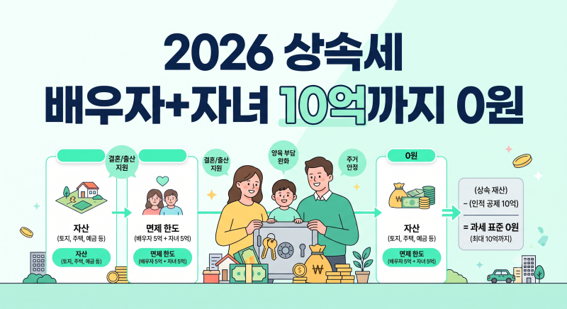 2026 상속세 총정리 | 배우자+자녀 10억까지 0원, 홈택스로 내 상속세 직접 확인 (공제·세율·신....