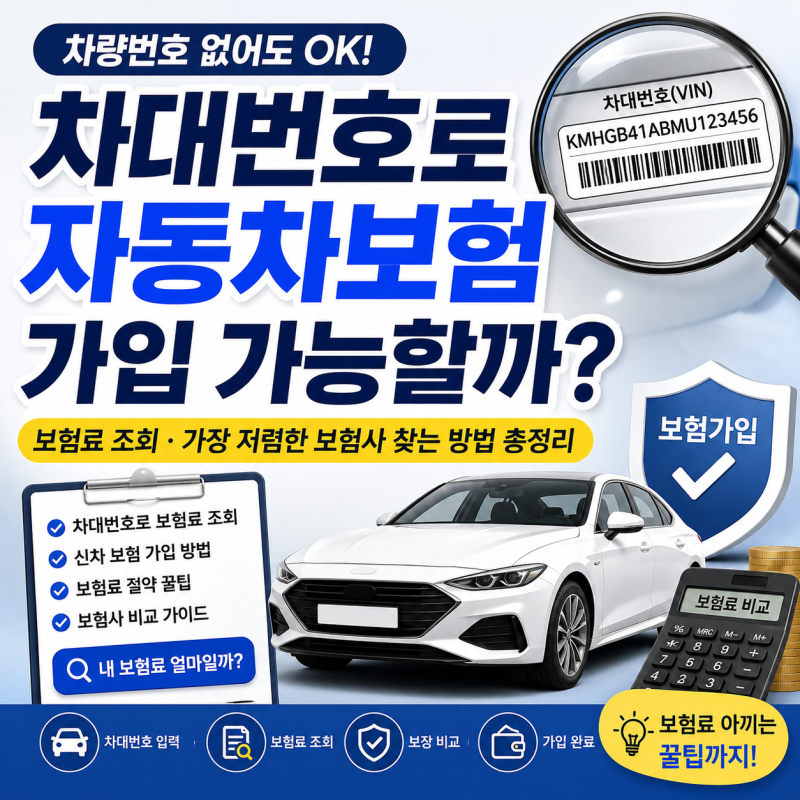 차대번호로 자동차보험 가입 가능할까?｜보험료 조회·가장 저렴한 보험사 찾는 방법 총정리
