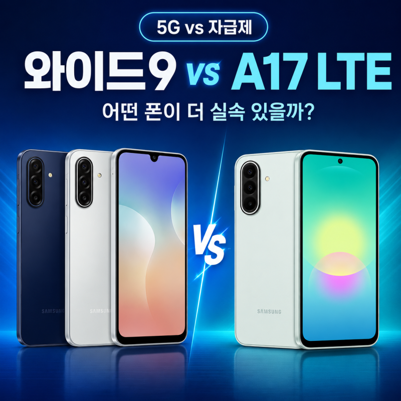 갤럭시 와이드9 vs A17 LTE 비교｜5G를 위해 더 내야 하는 순간은 따로 있습니다