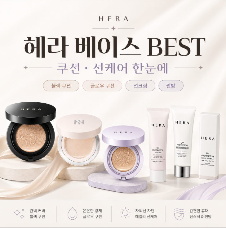헤라 쿠션 블랙쿠션 선크림 카테고리별 베스트 3 총정리