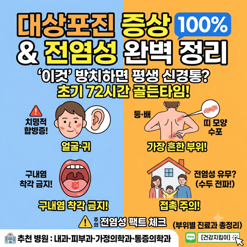 대상포진 병원 어디로 가야 하나요? 초기 72시간 골든타임 지키는 부위별 진료, 증상, 전염성 ....