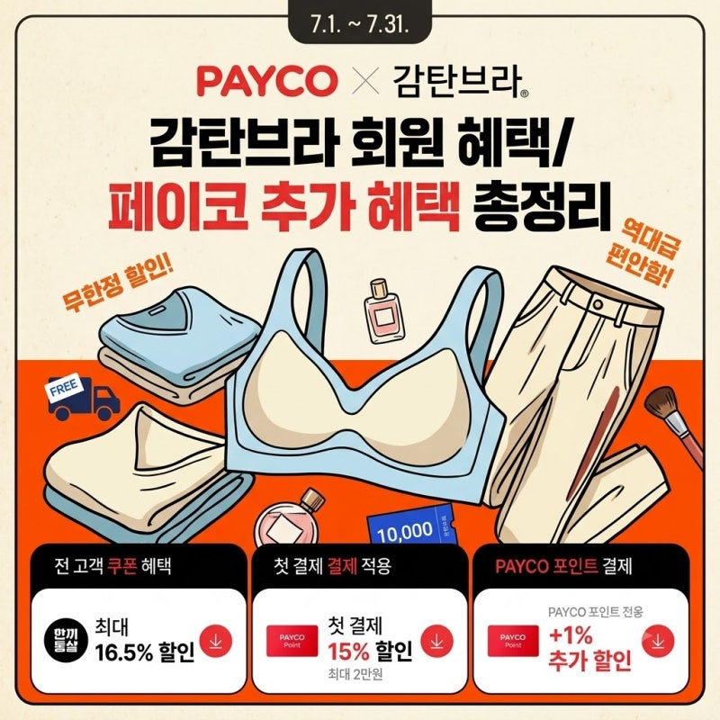 페이코X감탄브라 페이코 추가 혜택 할인 쿠폰 추천 상품 조건 총정리