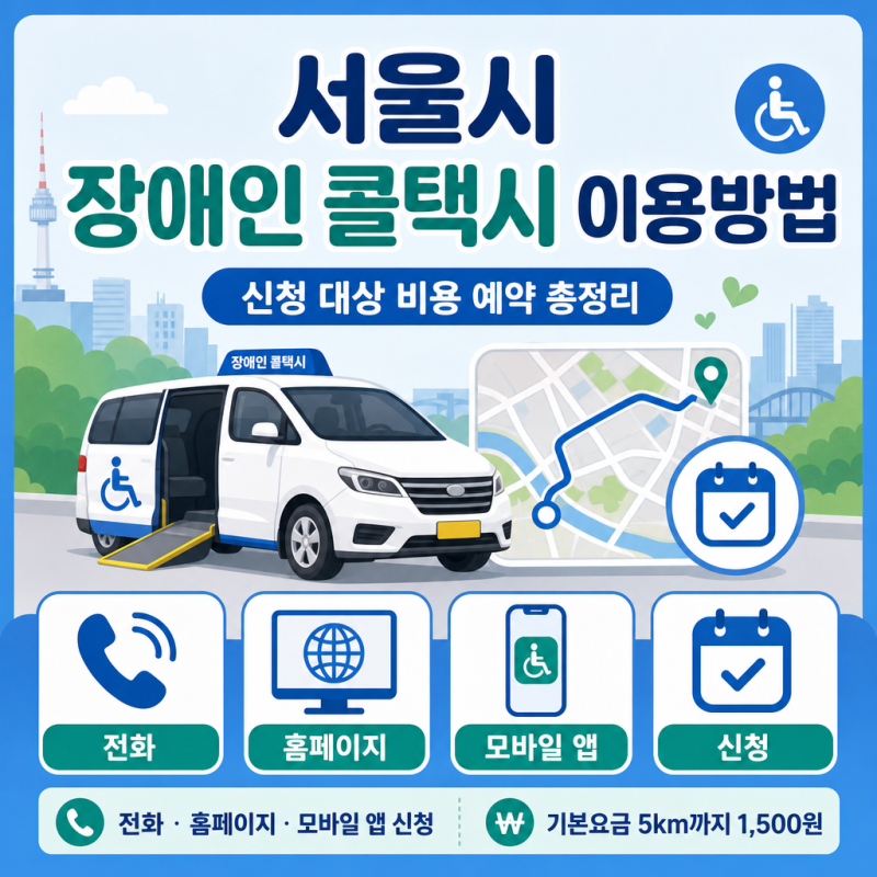 서울시 장애인 콜택시 이용방법｜신청 대상 비용 예약 총정리