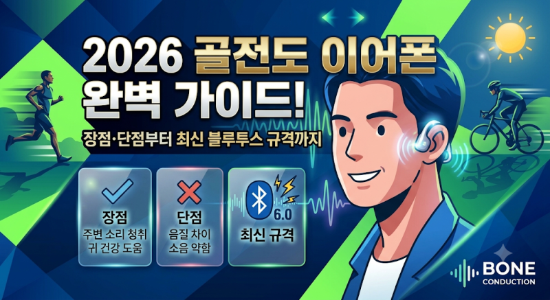 2026 골전도 이어폰 완벽 가이드! 장점·단점부터 최신 블루투스 규격까지