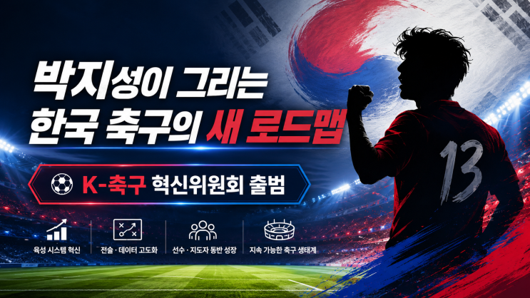 박지성 공동위원장으로 출범하는 <b>K-축구 혁신위</b>, 한국 축구는... 