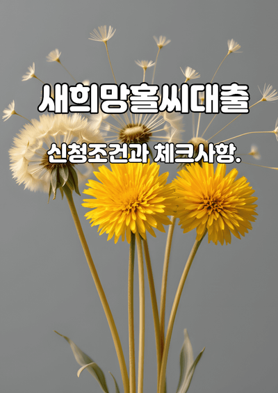 [2026년 최신] 새희망홀씨 대출 조건 및 신청방법, 부결 사유 완벽 가이드