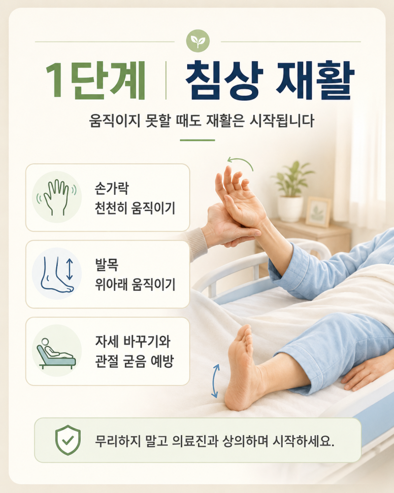 뇌경색 재활운동 4단계 루틴｜다시 걷기 위해 매일 반복하는 것들