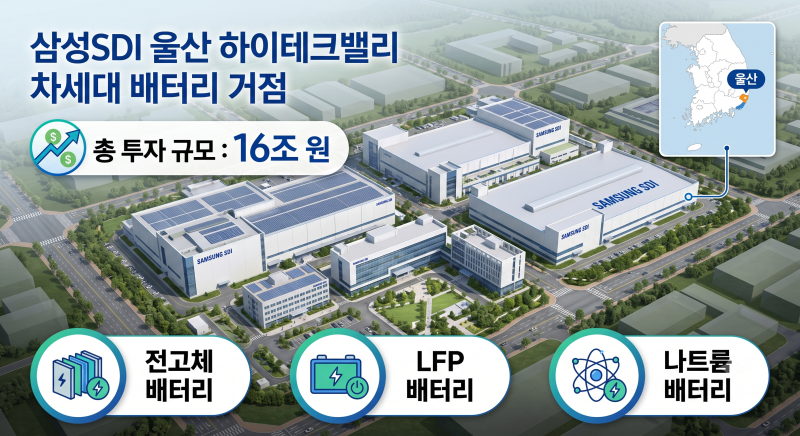 삼성SDI 울산 16조 투자 핵심 요약 전고체·LFP 배터리 양산 일정과 수혜 밸류체인은?