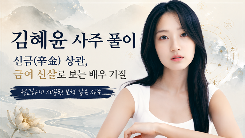 Kim Hye-yoon's Four Pillars of Destiny Analysis: The acting talent created by Shin-geum (辛金) Sang-gwan and Geum-yeo Shin-sal | Waves of Destiny