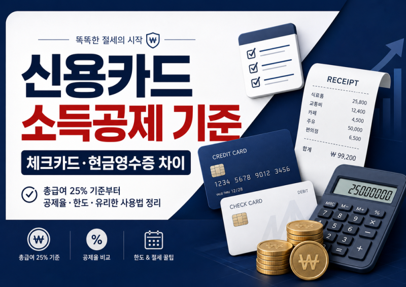 신용카드 소득공제 기준｜체크카드와 현금영수증 뭐가 유리할까?