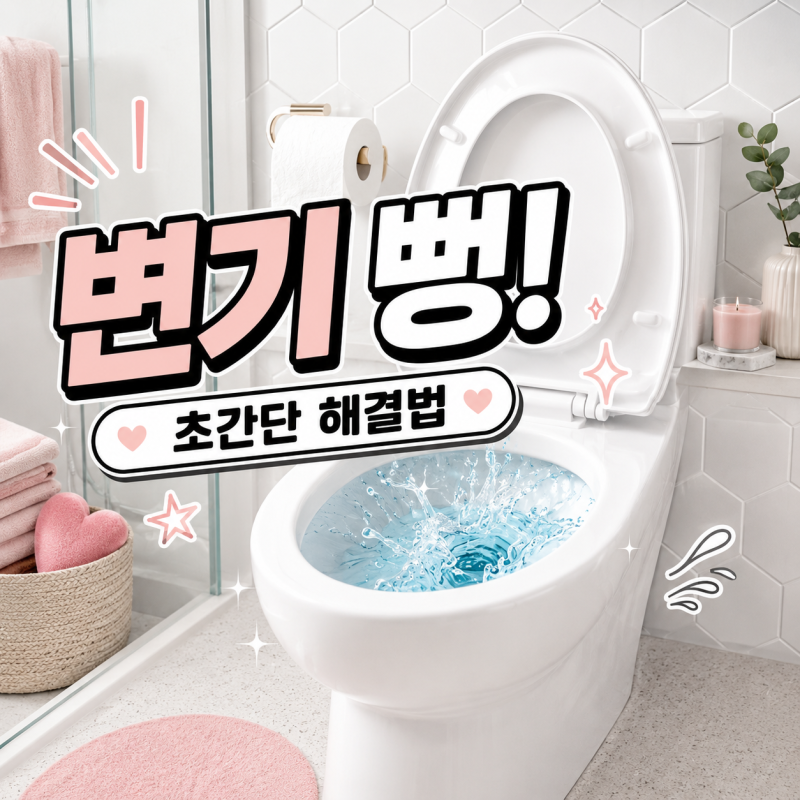 막힌 변기 뚫는법, 뚫어뻥 없이 10분 만에 해결하는 초간단 꿀팁 (집안 재료 총정리)