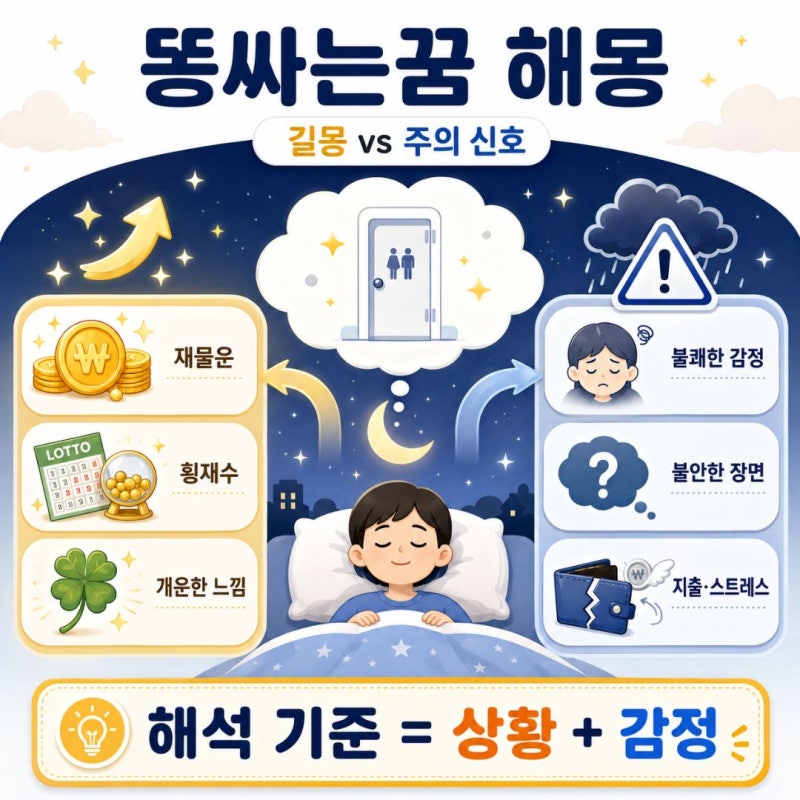 똥싸는꿈 해몽 총정리: 바지에 똥싸는 꿈부터 로또 당첨 길몽까지 완벽 구분법!