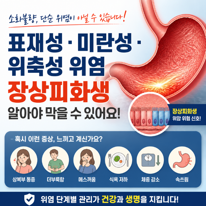 위 장상피화생 치료 증상 음식 완치 위암 증상 관리 보험 뜻