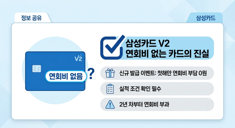삼성카드 V2 연회비 없는 카드의 진실? 혜택과 주의사항 총정리!!