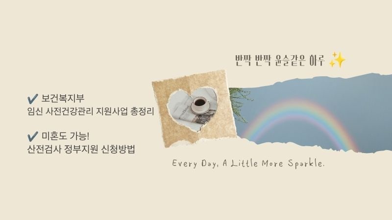 보건복지부 임신 사전건강관리 지원사업 총정리｜미혼도 가능! 산전검사 정부지원 신청방법
