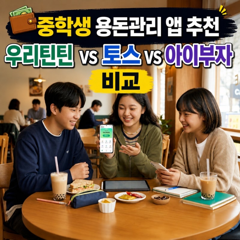 중학생 용돈관리 앱 추천｜우리틴틴 vs 토스 vs 아이부자 비교