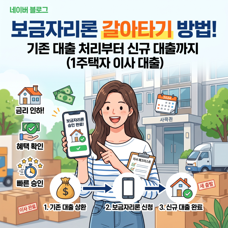 보금자리론 갈아타기 방법, 기존 대출 처리부터 신규 대출까지 (1주택자 이사 대출)