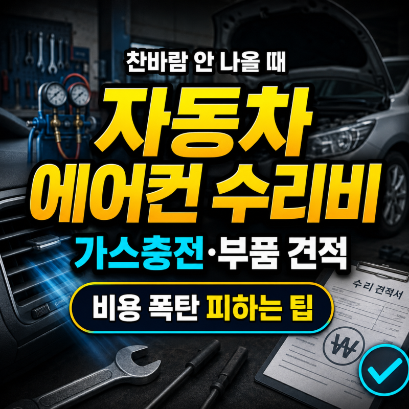 여름철 필수 점검! 자동차 에어컨 가스 충전 비용과 부품별 수리비