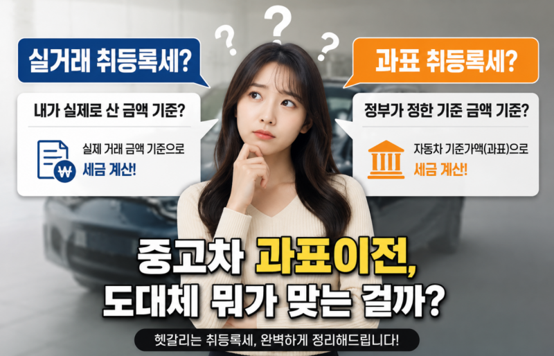 [팩트체크] 중고차 취등록세 계산의 비밀: '나라가 정한 과표' vs '내가 산 실거래가' 중 도대....
