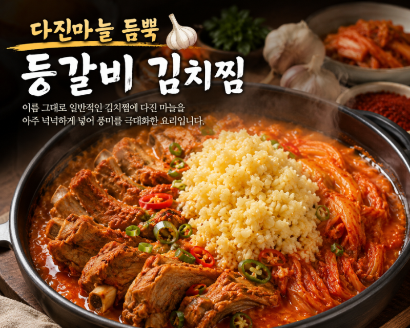 ⭕️찐마늘 듬뿍 등갈비 김치찜