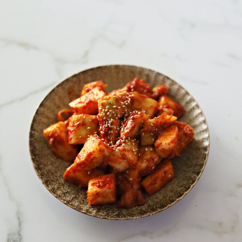콜라비 깍두기 만들기 간단 여름 깍두기 양념 담그는법