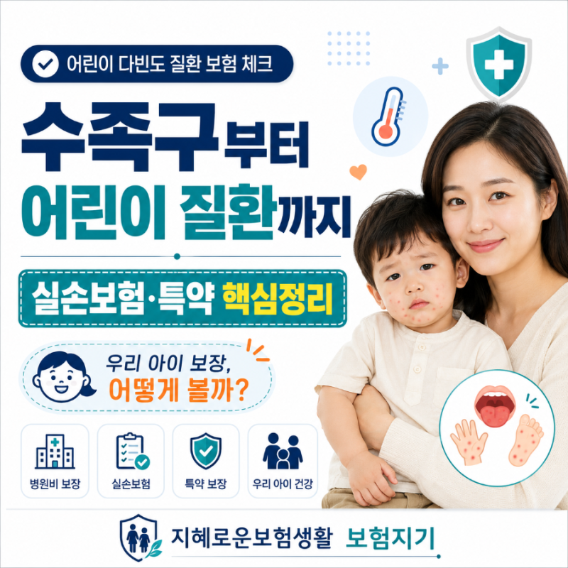 수족구병부터 어린이 다빈도 질환까지, 우리 아이 보험에서 무엇을 확인해야 할까요?