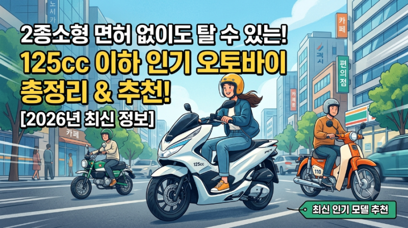 2종 소형 면허 없이 탈수 있는 오토바이 총정리 인기 모델 추천