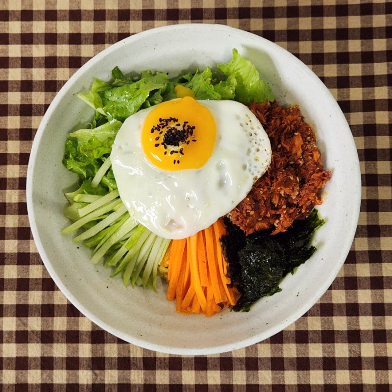 참치캔 야채 비빔밥 참치 볶음 비빔밥 만들기