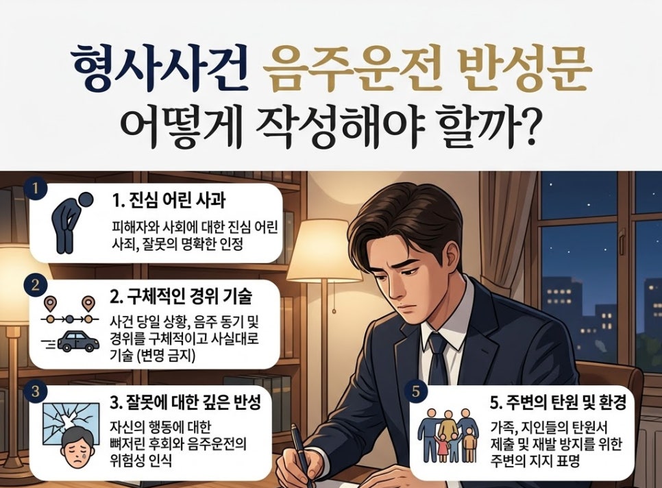 형사사건 음주반성문대필 대응전략은
