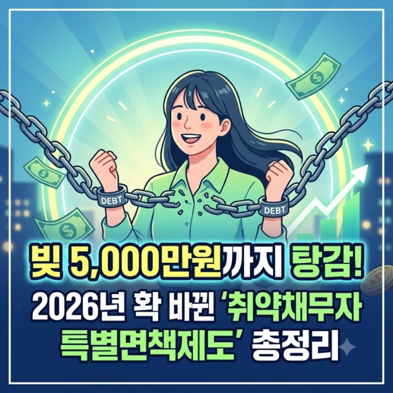 빚 5,000만원까지 탕감 길 열렸다!2026년 확 바뀐 '취약채무자 특별면책제도' 총정리