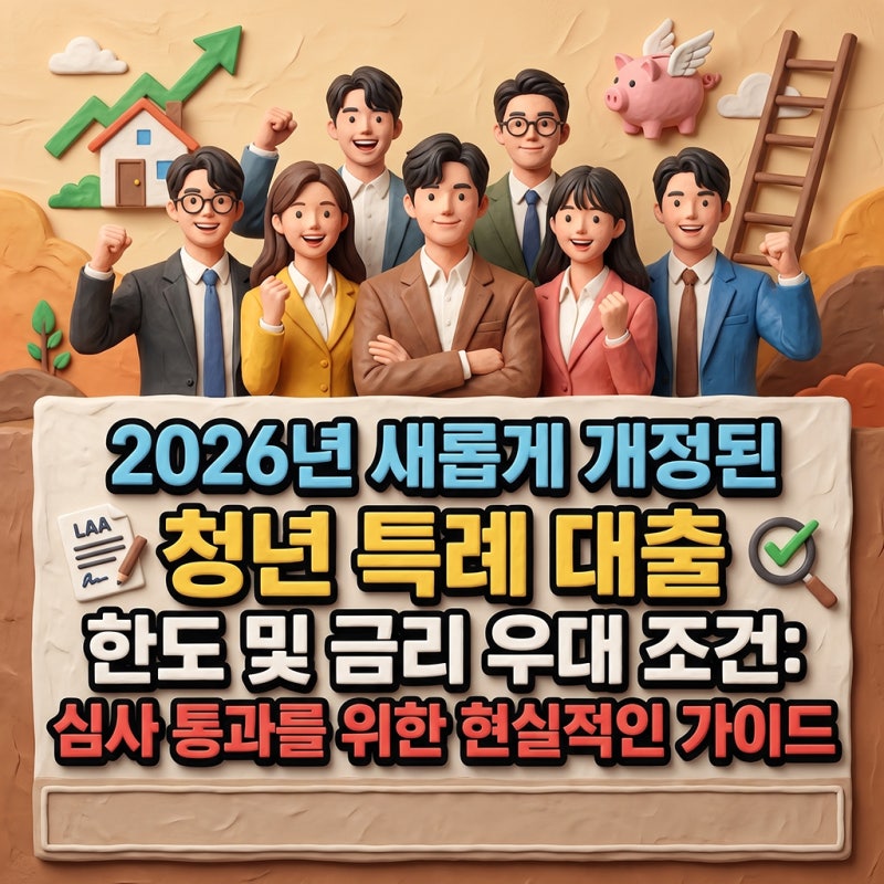 2026년 새롭게 바뀌는 청년 특례대출 한도 및 금리 우대 조건, 심사 통과를 위한 현실 가이드