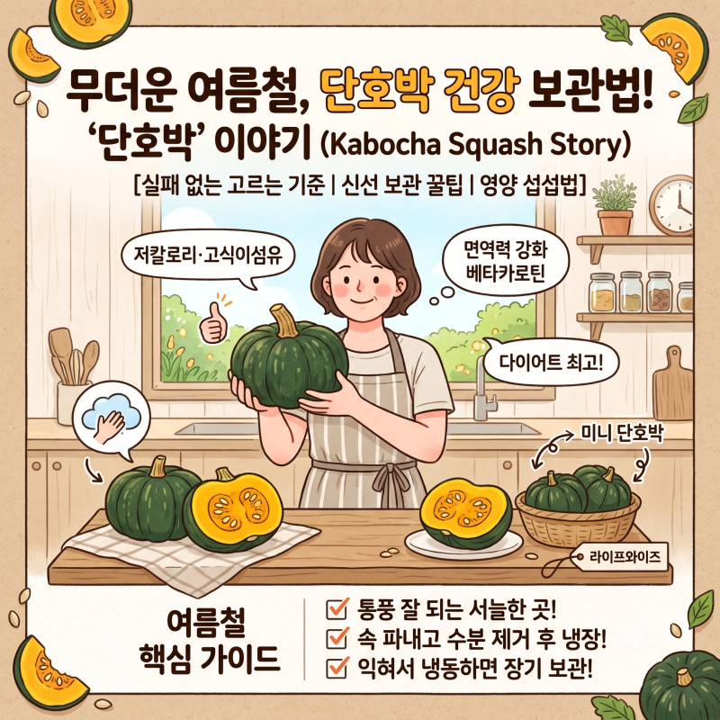 여름철 단호박 보관법 및 냉동 보관 기간 (feat. 효능 부작용 궁합 총정리)
