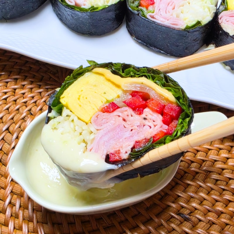 키토 김밥 만들기 잠봉 샐러드 김밥 라이스페이퍼 요리