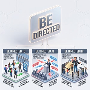 direct 뜻 / be directed to / by / at  의미, 차이