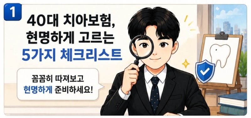 40대 치아보험, 현명하게 고르는 5가지 체크리스트