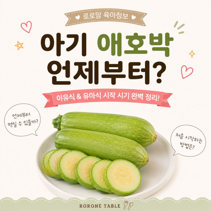 아기 애호박 언제부터? 애호박 이유식 시작 시기부터 활용법까지 총정리