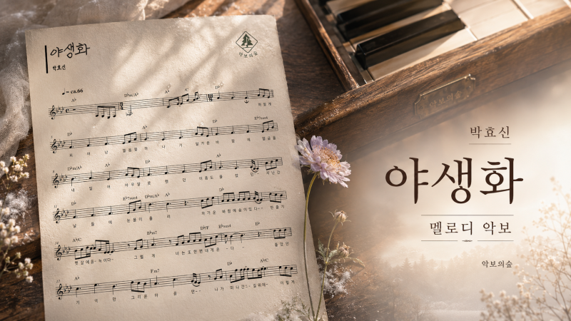 박효신 야생화 멜로디 악보  야생화처럼 다시 피어나는 노래