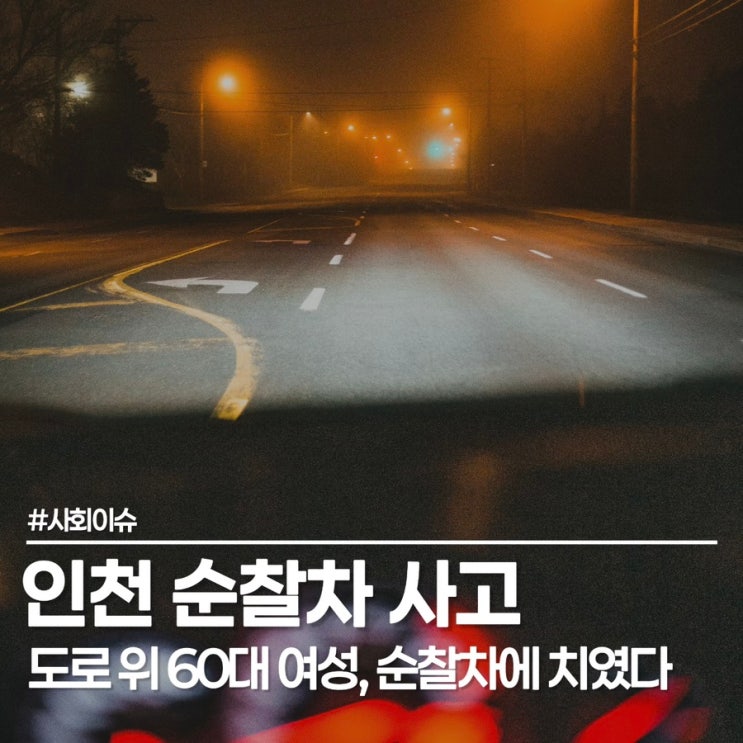<b>인천</b> 경찰차 <b>사고</b>, 신고받고 출동한 순찰차에 60대 여성 주민 사망