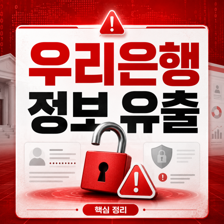 <b>우리은행</b> 고객 <b>정보 유출</b> 1만7천 건 CI 닉네임 피해 대처법... 