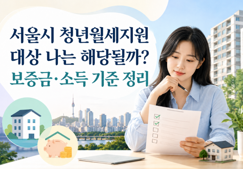 서울시 청년월세지원 대상 나는 해당될까? 보증금·소득 기준 정리