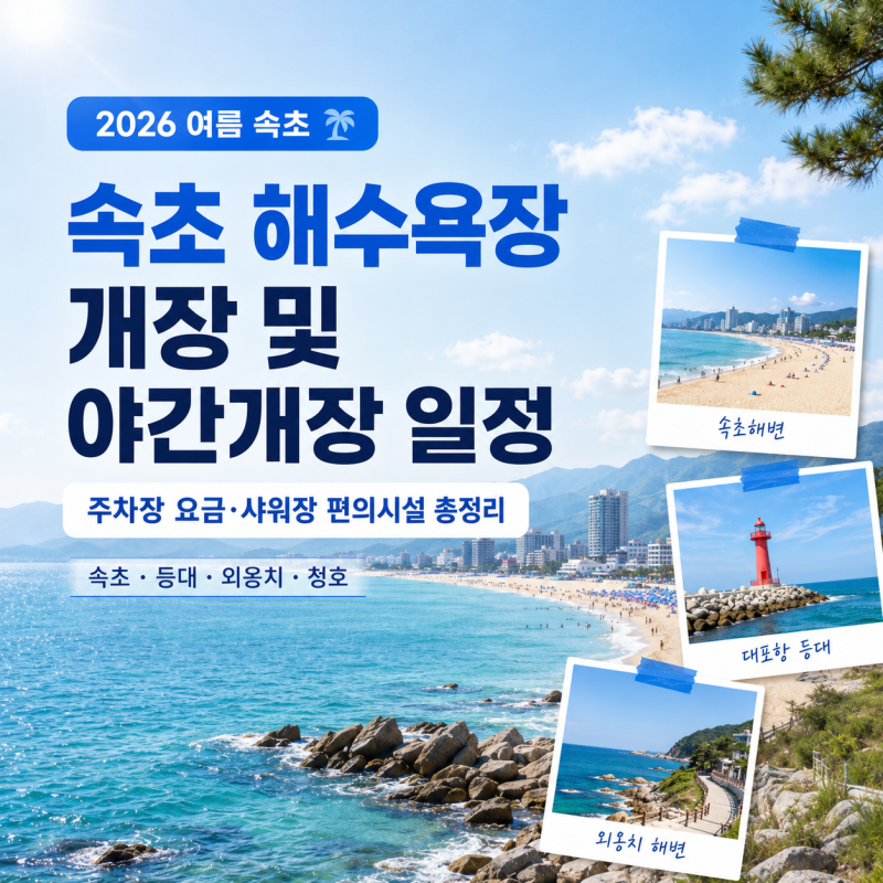2026 속초 해수욕장 개장 및 야간개장 일정, 주차장 요금, 샤워장 편의시설 완벽 안내 총정리!