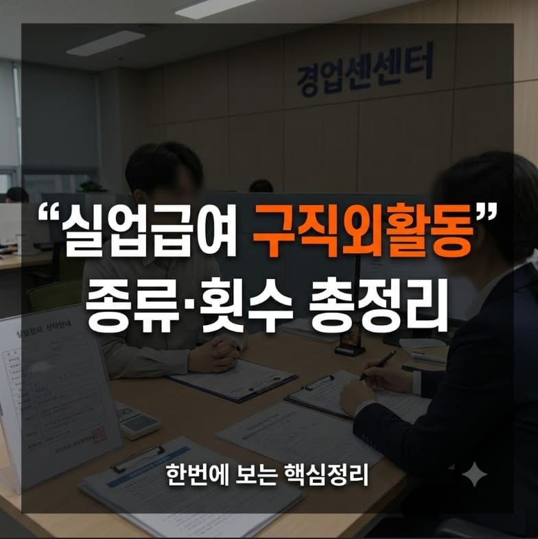 실업급여 구직외활동 종류 횟수 총정리 (특강 3회·심리검사 1회)