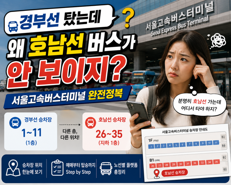 "경부선 탔는데 왜 호남선 버스가 안 보이지?"서울고속버스터미널 완전정복