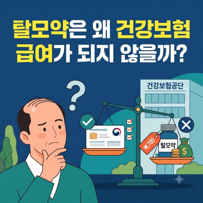 탈모약은 왜 건강보험 급여가 되지 않을까? (2026년 최신 기준으로 본 비급여 이유와 예외)