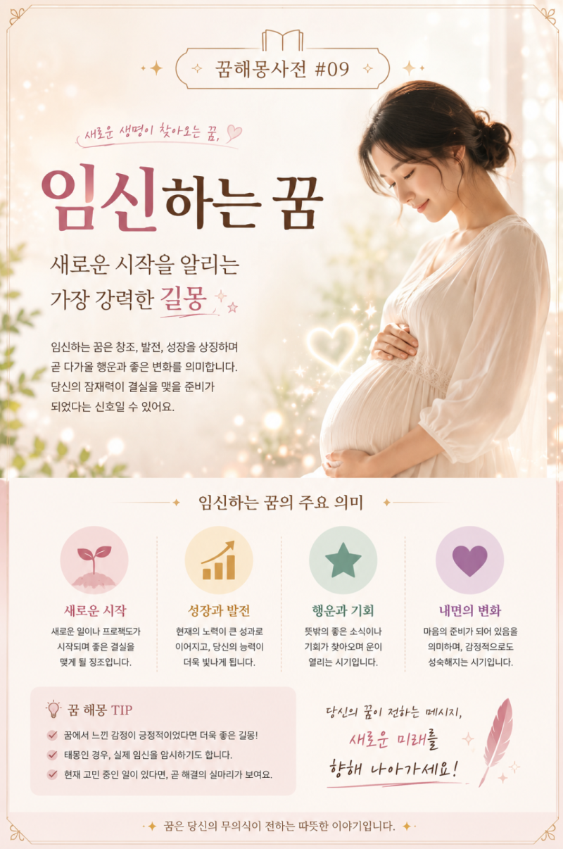 【꿈해몽사전#09】 임신하는 꿈 — 새로운 시작을 알리는 가장 강력한 길몽