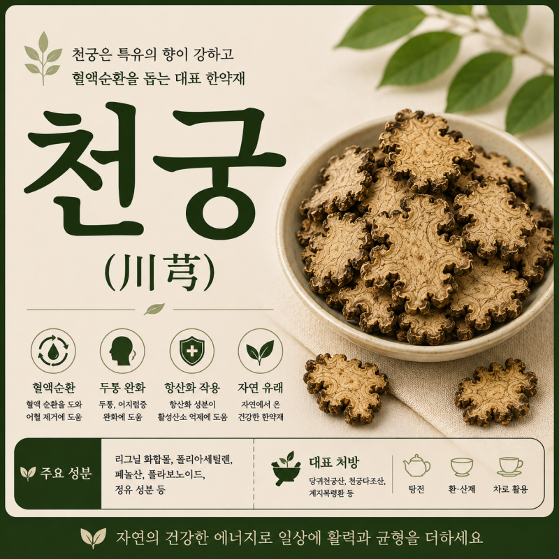 천궁 효능과 부작용, 두통과 혈액순환에 자주 쓰이는 이유